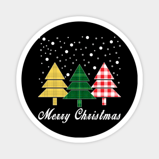 Christmas Santa Tree Xmas Christmas Plaid Magnet